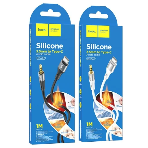 HOCO kábel AUX Jack 3,5 mm to Type C UPA22 1 m fekete - 5