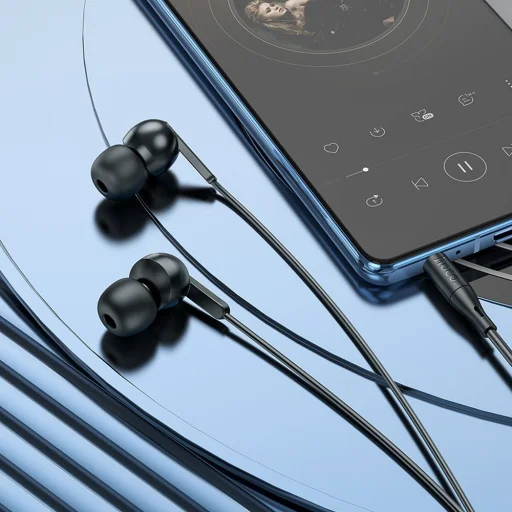 HOCO vezetékes fülhallgatók Jack 3,5 mm mikrofonnal M124 fekete - 4