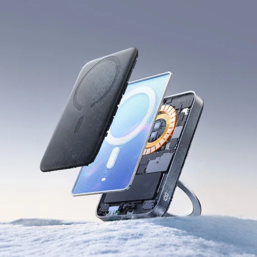 Joyroom JR-PBM12 10000mAh 22.5W Qi2 Powerbank, MagSafe-kompatibilis, gyűrűs talppal - Fekete - 13