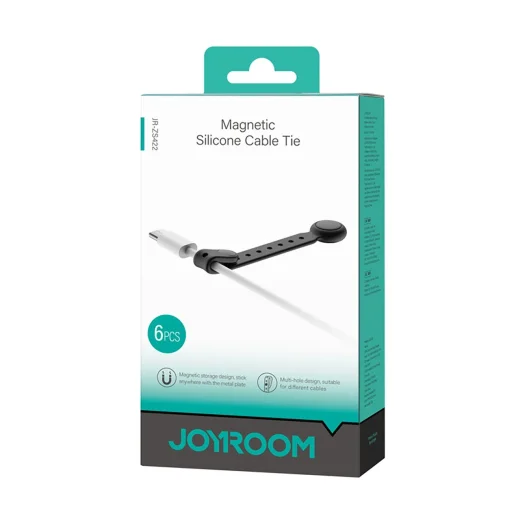Joyroom JR-ZS422 Szilikon Kábelrendező Mágnessel, 6 darabos - Fekete - 4