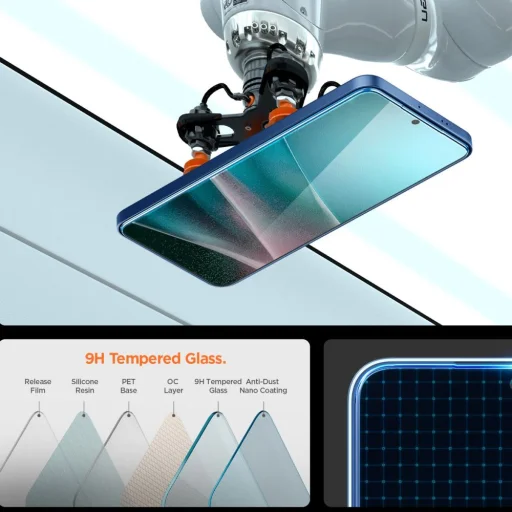 Edzett üveg Spigen Glas.tR "EZ Fit Pro" Galaxy S25 Edge átlátszó üvegfólia - 8