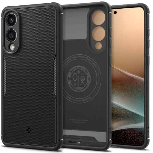  Galaxy S25 Edge Matt Fekete Spigen Core Armor Mag Magsafe tok - 1