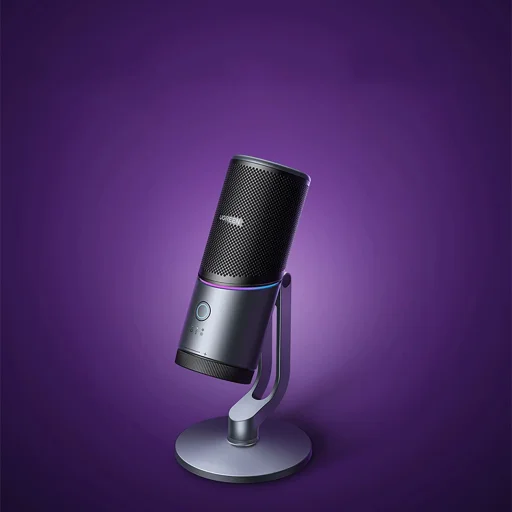 Ugreen CM769 Asztali Mikrofon USB-A-val és RGB LED-del - Ezüst - 11