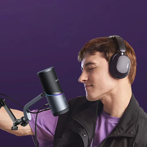 Ugreen CM769 Asztali Mikrofon USB-A-val és RGB LED-del - Ezüst - 7