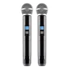 SAL MVN610 professzionális vezeték nélküli mikrofon szett, kb.50m hatótávolság, fém kézi mikrofonok, asztali profi vevőegység, automatikus párosítás, 2x100 UHF csatorna a zavarmentes vételért