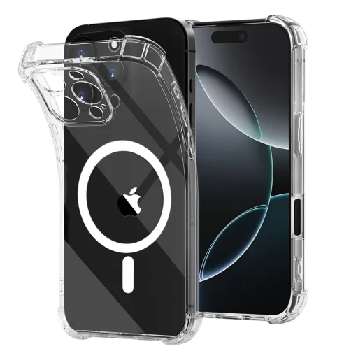  Techsuit - Ütésálló Átlátszó Szilikon MagSafe - iPhone 16 Pro - Átlátszó tok - 1