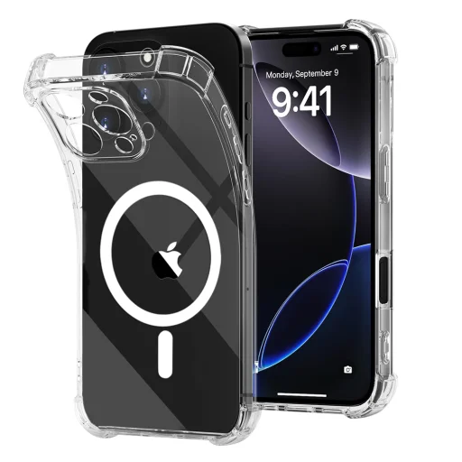  Techsuit - Ütésálló Átlátszó Szilikon MagSafe - iPhone 16 Pro Max - Átlátszó tok - 1