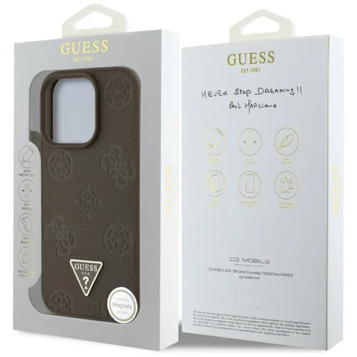  iPhone 16 Pro Barna Guess Peony Grained Hot Stamp Triangle MagSafe (GUHMP16LPGBTMW) tok - 7
