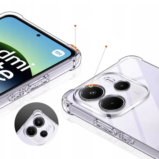  Techsuit - Ütésálló átlátszó szilikon MagSafe tok - Xiaomi Redmi Note 14 4G (164,84 x 78,15 x 8,16 mm) - Átlátszó - 5