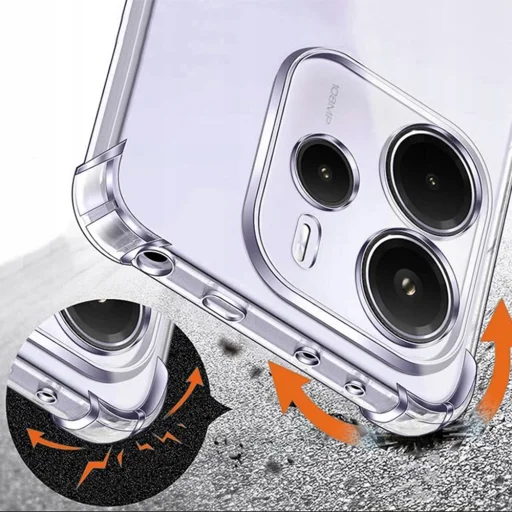  Techsuit - Ütésálló átlátszó szilikon MagSafe tok - Xiaomi Redmi Note 14 4G (164,84 x 78,15 x 8,16 mm) - Átlátszó - 6