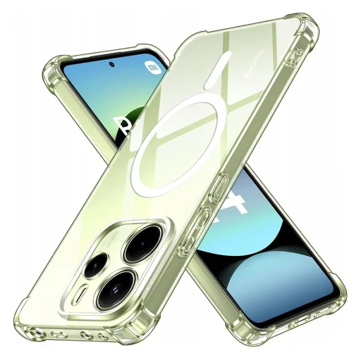  Techsuit - Ütésálló Átlátszó Szilikon MagSafe - Xiaomi Redmi Note 14 4G regionális verzió (163,25 x 76,55 x 8,16 mm) - Átlátszó tok - 1