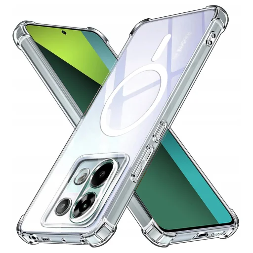  Techsuit - Ütésálló Átlátszó Szilikon MagSafe - Xiaomi Redmi Note 13 Pro 5G / Poco X6 - Átlátszó tok - 1