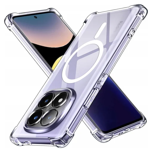  Techsuit - Ütésálló Átlátszó Szilikon MagSafe - Xiaomi Redmi Note 14 Pro+ 5G - Átlátszó tok - 1