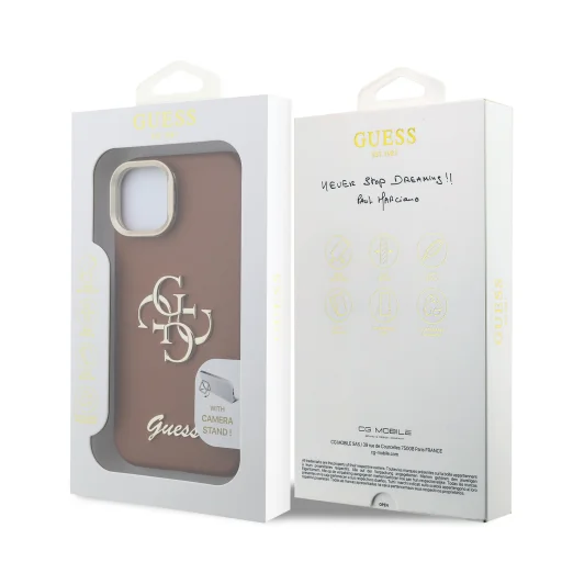 Guess PU Grained 4G Logo Stand Camera Frame tok iPhone 14 ere barna - 7