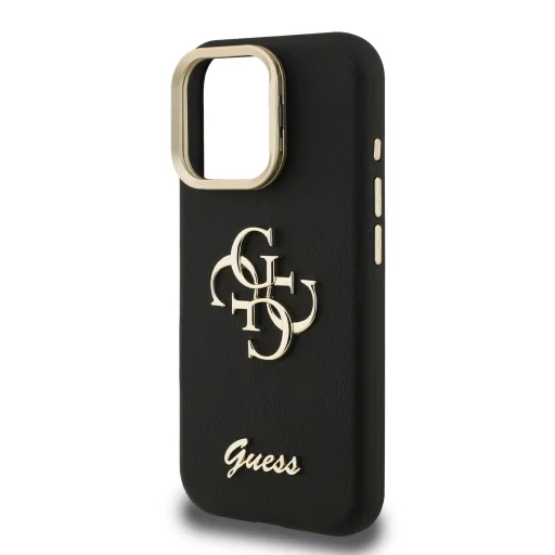 Guess PU Grained 4G Logo Stand Kamera Kerettel ellátott tok iPhone 15 Pro-hoz Fekete - 5