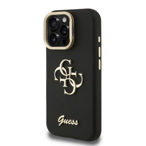 Guess PU Grained 4G Logo Stand Kamera Kerettel ellátott tok iPhone 15 Pro-hoz Fekete - 2