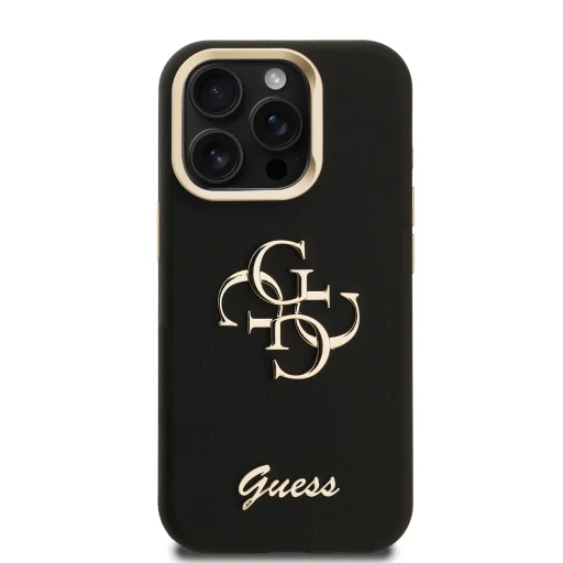 Guess PU Grained 4G Logo Stand Kamera Kerettel ellátott tok iPhone 15 Pro-hoz Fekete - 3
