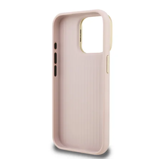 Guess PU Grained 4G Logo Stand Camera Frame tok iPhone 15 Pro Pink - 6