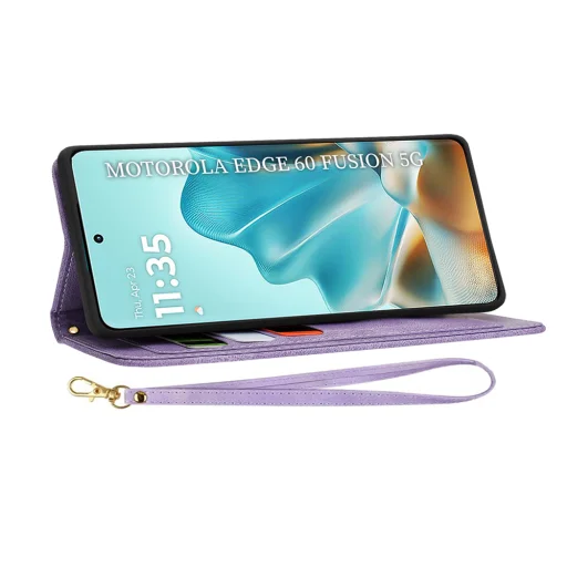  Techsuit - FlipCraft - Motorola Edge 60 Fusion - Titokzatos Lila tok - 9