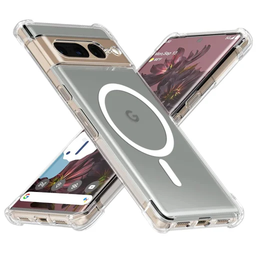  Techsuit - Ütésálló Átlátszó Szilikon MagSafe - Google Pixel 7 Pro - Átlátszó tok - 1