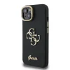  iPhone 13 fekete Guess PU Grained 4G Logo Stand Camera Frame tok - 2