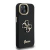  iPhone 13 fekete Guess PU Grained 4G Logo Stand Camera Frame tok - 4