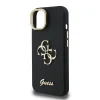  iPhone 13 fekete Guess PU Grained 4G Logo Stand Camera Frame tok - 5