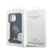  iPhone 13 fekete Guess PU Grained 4G Logo Stand Camera Frame tok - 7
