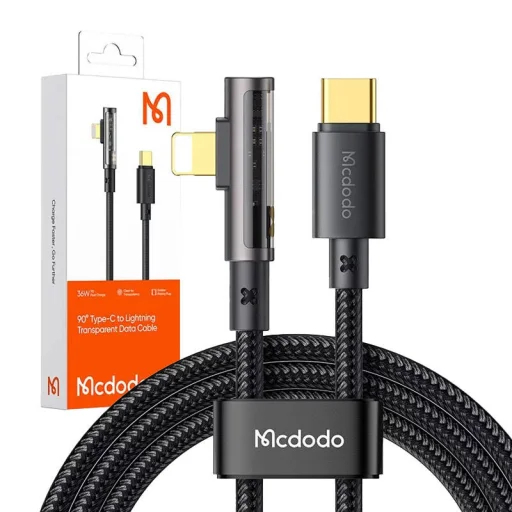 USB-C Lightning 90 fokos kábel McDodo CA-3390 36W 1.2m (fekete) - 2