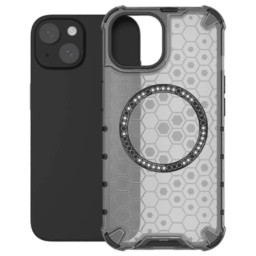  Techsuit - HoneyComb Pajzs MagSafe - iPhone 15 - Fekete tok - 2