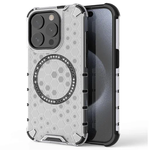  Techsuit - HoneyComb Shield MagSafe - iPhone 15 Pro Max - Fehér tok - 1
