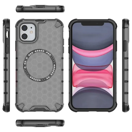  Techsuit - Méhsejt Pajzs MagSafe - iPhone 11 - Fekete tok - 5