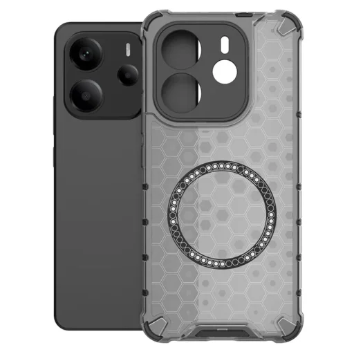  Techsuit - HoneyComb Pajzs MagSafe - Xiaomi Redmi Note 14 4G regionális verzió (163,25 x 76,55 x 8,16 mm) - Fekete tok - 2