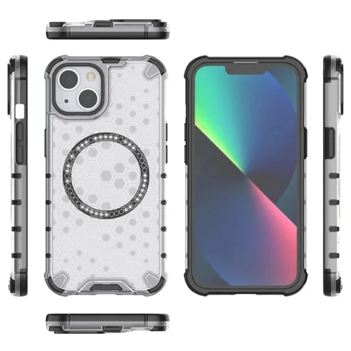  iPhone 13 Fehér Techsuit HoneyComb Pajzs MagSafe tok - 5