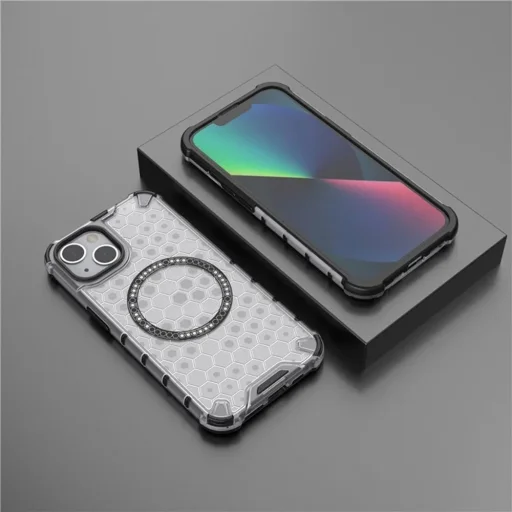  iPhone 13 Fehér Techsuit HoneyComb Pajzs MagSafe tok - 6