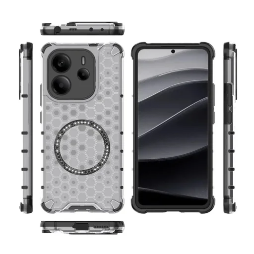  Techsuit - HoneyComb Pajzs MagSafe - Xiaomi Redmi Note 14 4G regionális verzió  (163,25 x 76,55 x 8,16 mm) - Fehér tok - 4