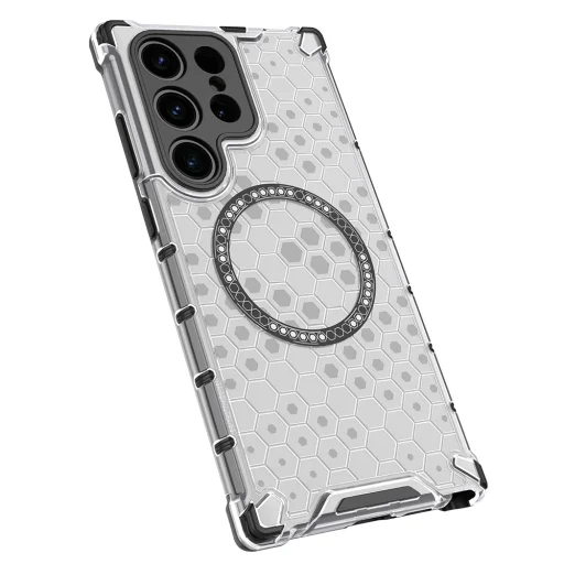  Samsung Galaxy S24 Ultra Fekete Techsuit HoneyComb Shield MagSafe tok - 5