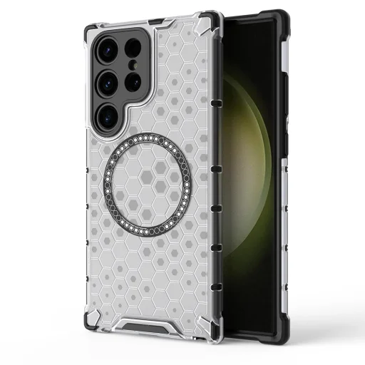  Samsung Galaxy S24 Ultra Fehér Techsuit HoneyComb Shield MagSafe tok - 1