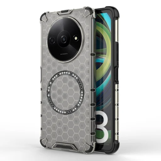  Techsuit - HoneyComb Pajzs MagSafe - Xiaomi Redmi A3 / Redmi A3x - Fekete tok - 1