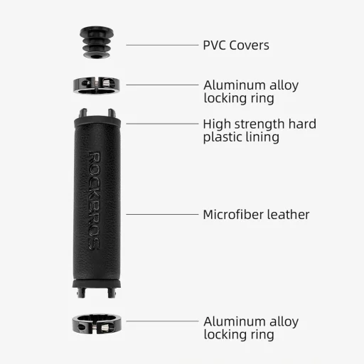 Rockbros 40210003001 mikroszálas kerékpáros kormány markolat - fekete - 15