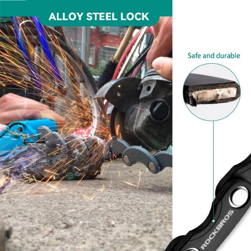 Rockbros WD795 összecsukható kerékpárzár - fekete - 2