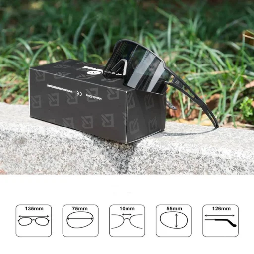 Rockbros 10175 fényre sötétedő UV400 biciklis szemüveg - fekete - 5