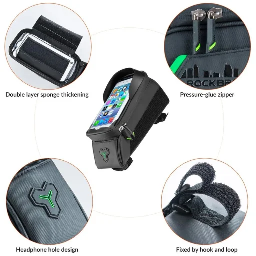 Rockbros 029-1BK kerékpáros táska telefon tokkal - fekete tok - 4