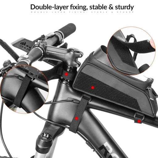 Rockbros 029-1BK kerékpáros táska telefon tokkal - fekete tok - 5