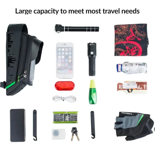 Rockbros 029-1BK kerékpáros táska telefon tokkal - fekete tok - 8