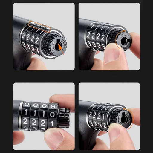 Rockbros 3230002001 biciklizár kombinációval és kulccsal - fekete - 15