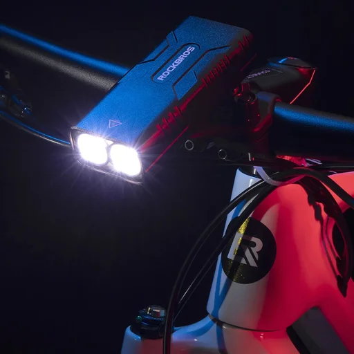 Rockbros 24310002001 kerékpárlámpa 850 lm teljesítménnyel, powerbank funkcióval + USB-C - USB-A kábel - fekete - 15