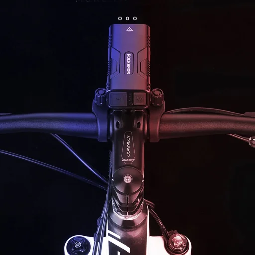 Rockbros 24310002001 kerékpárlámpa 850 lm teljesítménnyel, powerbank funkcióval + USB-C - USB-A kábel - fekete - 9