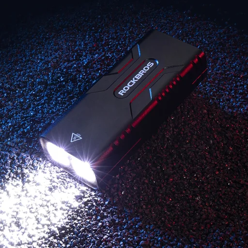 Rockbros 24310002001 kerékpárlámpa 850 lm teljesítménnyel, powerbank funkcióval + USB-C - USB-A kábel - fekete - 2