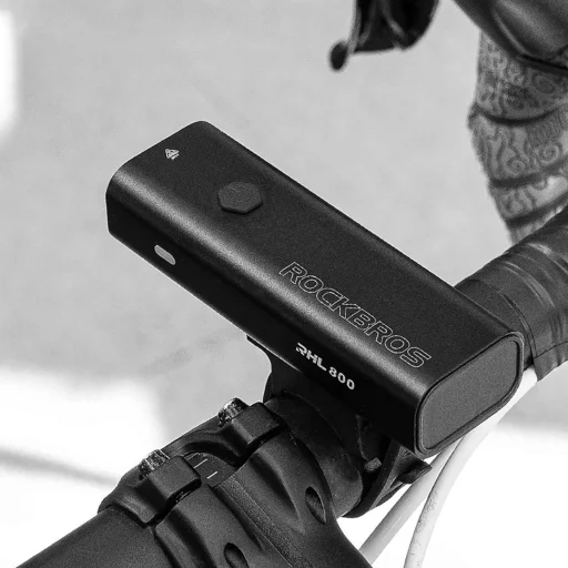 Rockbros 24710012001 első kerékpárlámpa 800 lm + USB-C - USB-A kábel - fekete - 13